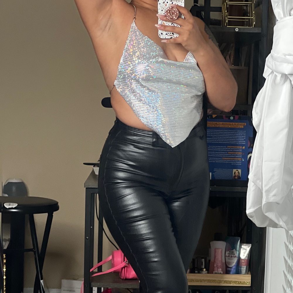 Sparkly triangle crop top